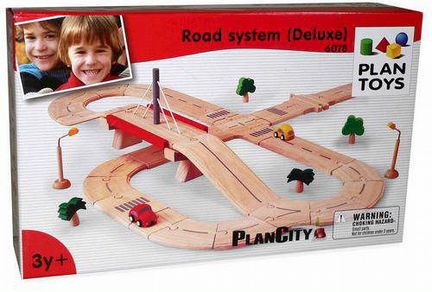 Деревянная дорога PlanToys Делюкс (6078)