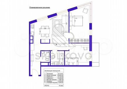 3-к квартира, 75 м², 11/19 эт.