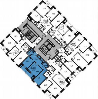 2-к квартира, 61.9 м², 17/17 эт.