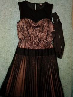 Платье бюстье вечернее нарядное кружево шёлк хлопо