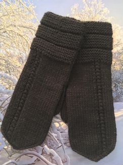 Варежки женские, новые, шерстяные, ручная работа