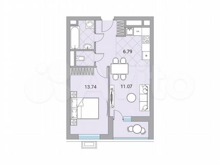 2-к квартира, 43.7 м², 14/24 эт.