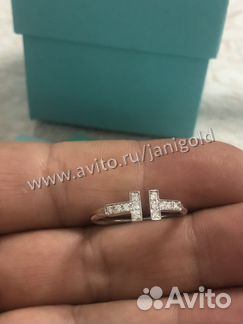 Золотое кольцо с бриллиантами Тифани