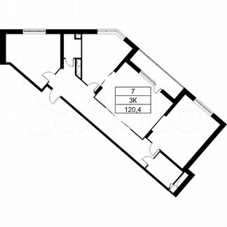 3-к квартира, 120.3 м², 5/9 эт.
