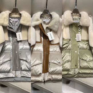 Пуховик balenciaga с натуральным мехом