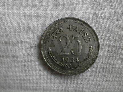 Монета 25 пайс 1984г Индия
