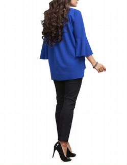 Блуза свободного кроя василек 52 размер