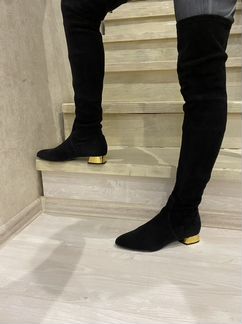 Новые Замшевые сапоги чулки Casadei