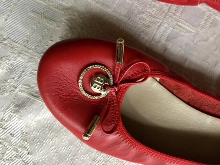 Балетки кожаные