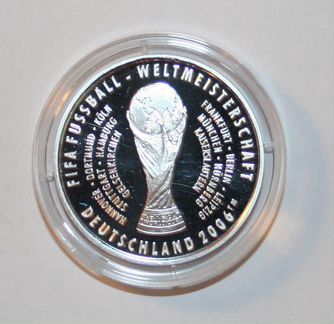 Памятная медаль Футбол чемпионат мира 2006 серебро