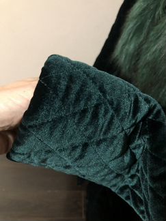 Зимнее пальто бархат и песец