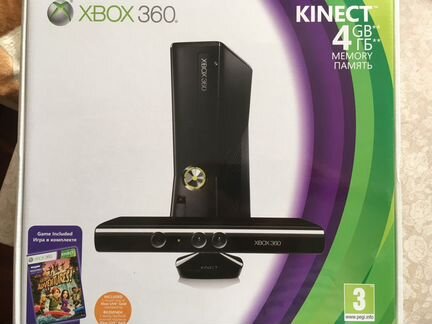 Xbox 380 4 гб + kinect + 2 игры