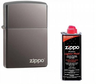 Набор Зажигалка zippo Classic Black Ice+Топливо zippo 125 мл