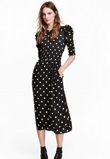 Платье в крупный горох миди