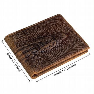 Мужское портмоне из натуральной кожи крокодил 8029