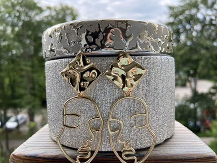 Серьги геометрия ручной работы