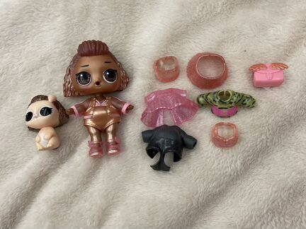 Комплект куколка лол+зайчик+одежда