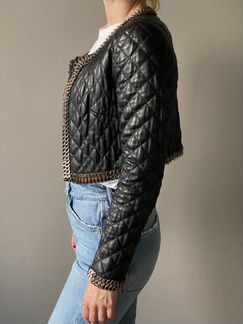 Укороченная кожаная куртка