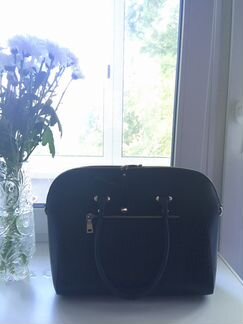 Сумка кожаная чёрная А4