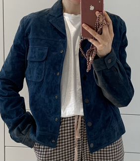 Синяя новая замшевая куртка Joseph 42-44