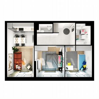 2-к квартира, 56 м², 21/32 эт.