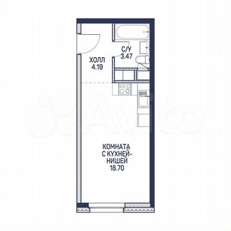 Апартаменты-студия, 26.4 м², 18/22 эт.