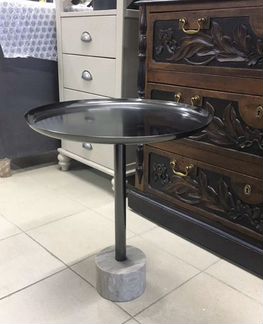 Кофейный столик мрамор металл