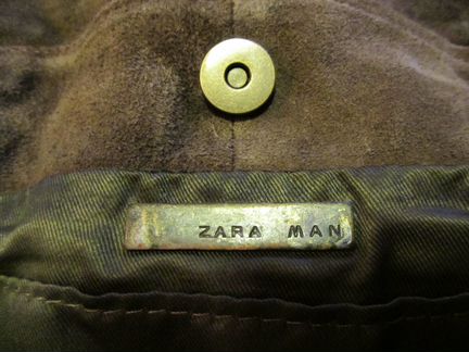 Хипстерская сумка-портфель Zara Man замшевая