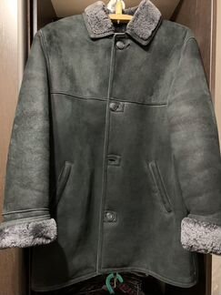 Дубленка мужская чёрная из натуральной овчины