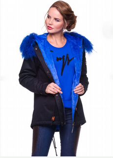 Парка с мехом ламы. Размеры S, M, L, XL