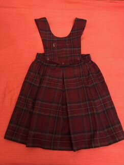 Сарафан школьный бордо в клетку 146-72-63